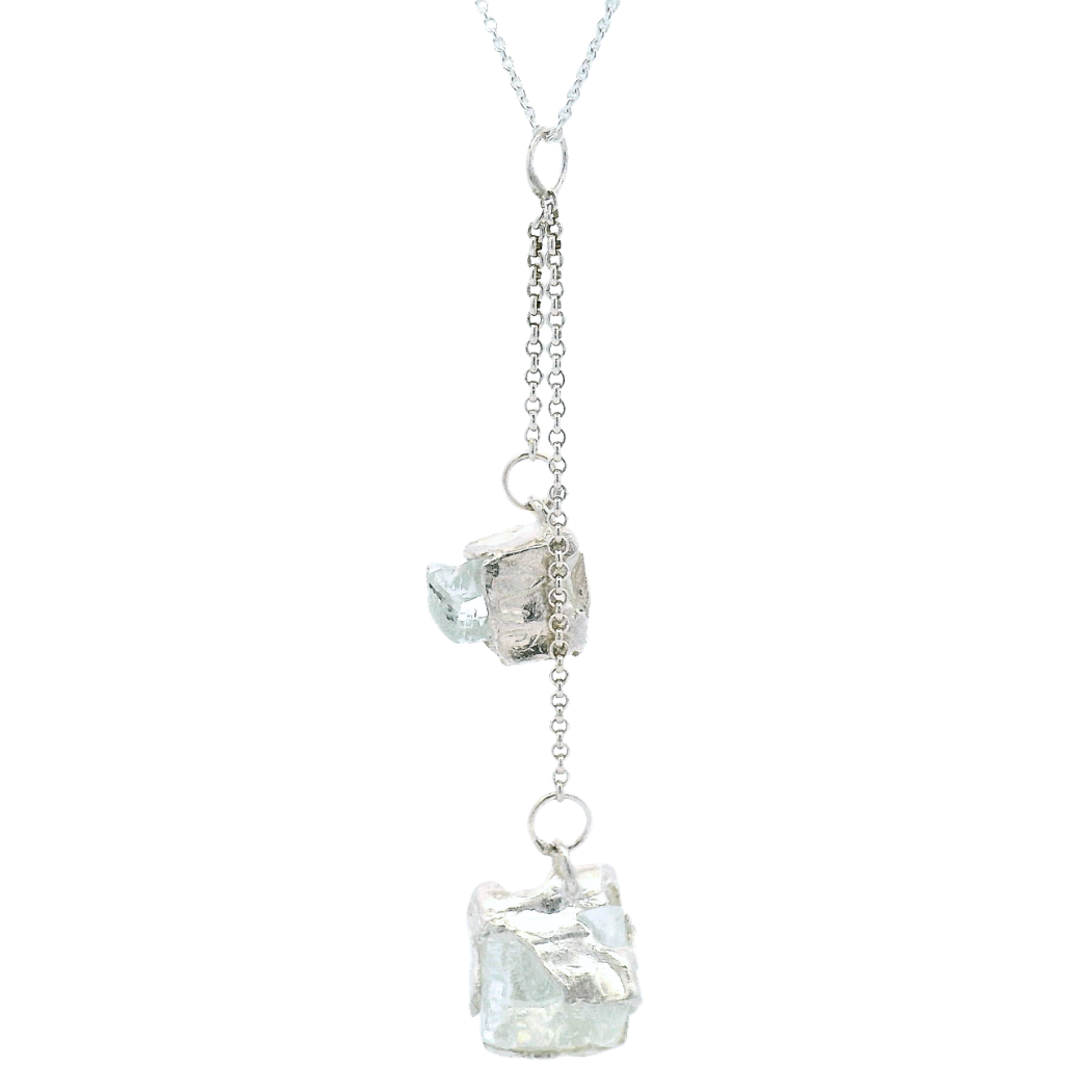 Bustop double pendant made with reclaimed bus shelter glass