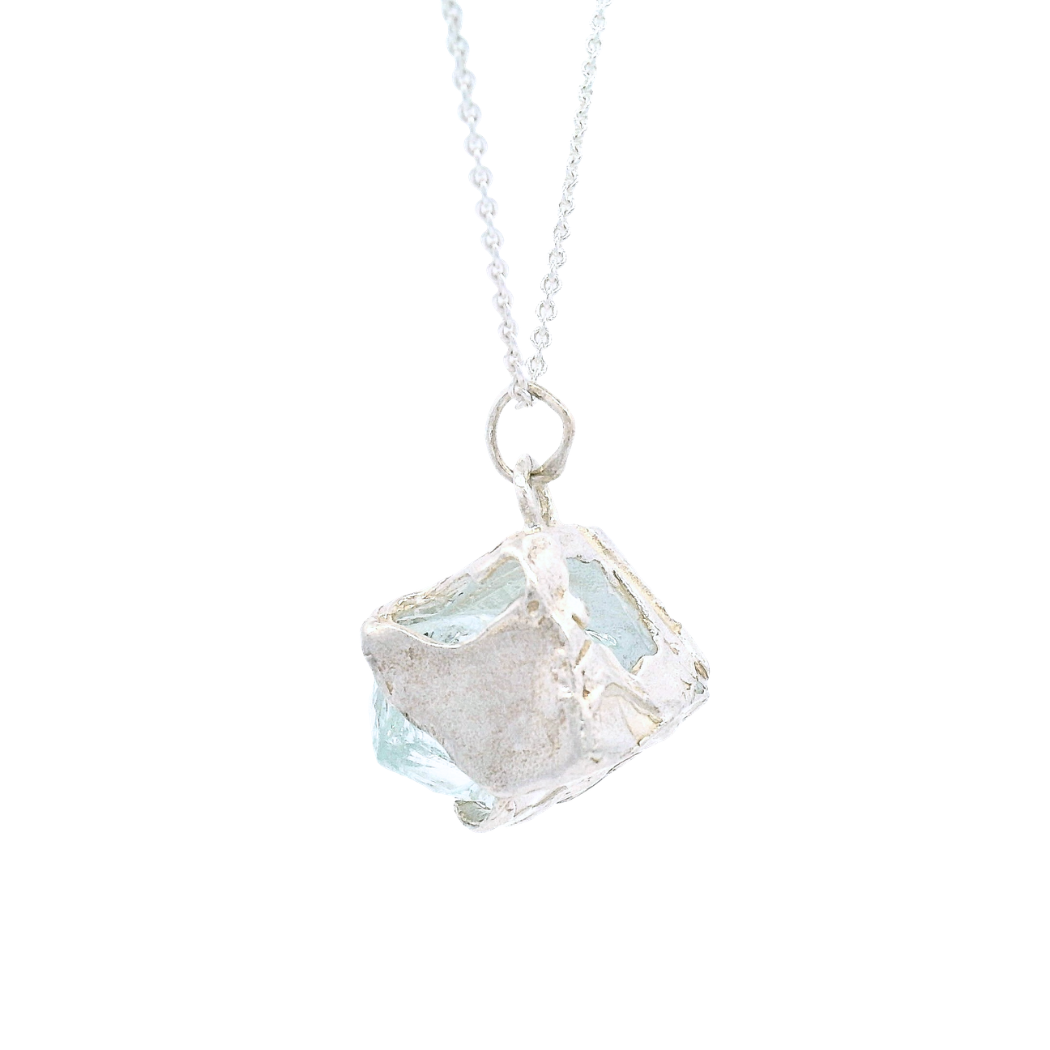 Silver Bus Stop Glass Pendant 24", view 4