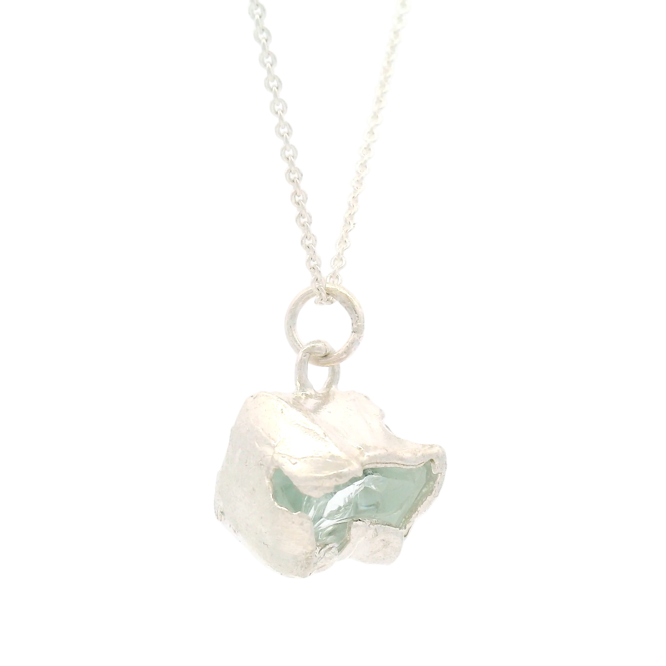Silver Bus Stop Glass Pendant 18", view 4